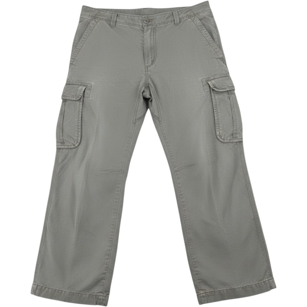 L.L. Bean‎ Cargo Pants Mens 35x30 Gray Flannel Lined Cotton Natural Fit Gorpcore